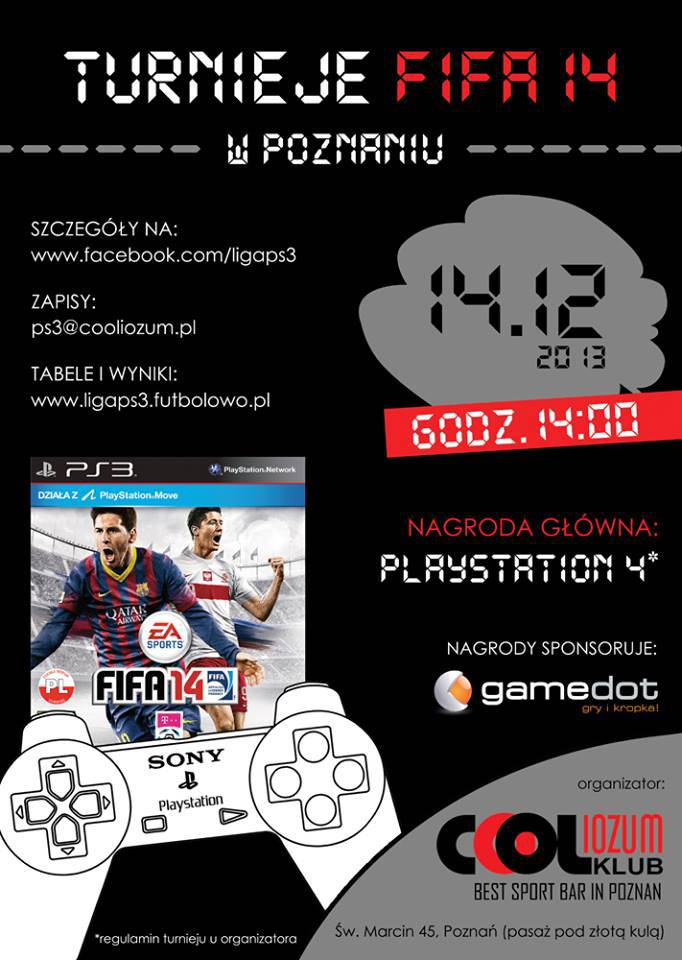 I Turniej FIFA 14 w Cooliozum Klub Poznań - gamedot.pl