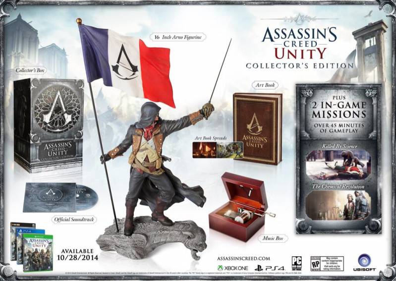 Assassin's Creed: Unity i jej 4 edycje kolekcjonerskie