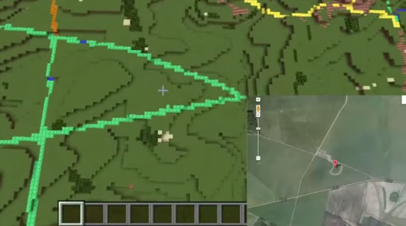 Cała mapa geograficzna Wielkiej Brytanii w jednym Minecrafcie