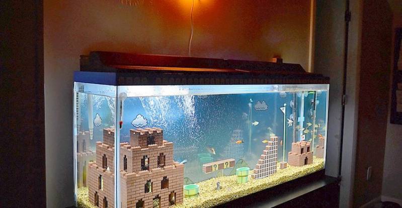 Akwarium Super Mario Bros – chcę być rybą i w nim zamieszkać