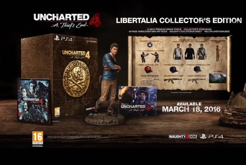 Uncharted 4 z datą premiery i z dwoma wersjami specjalnymi.