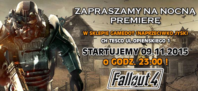 Nocna premiera gry Fallout 4 w poznańskim Gamedocie!