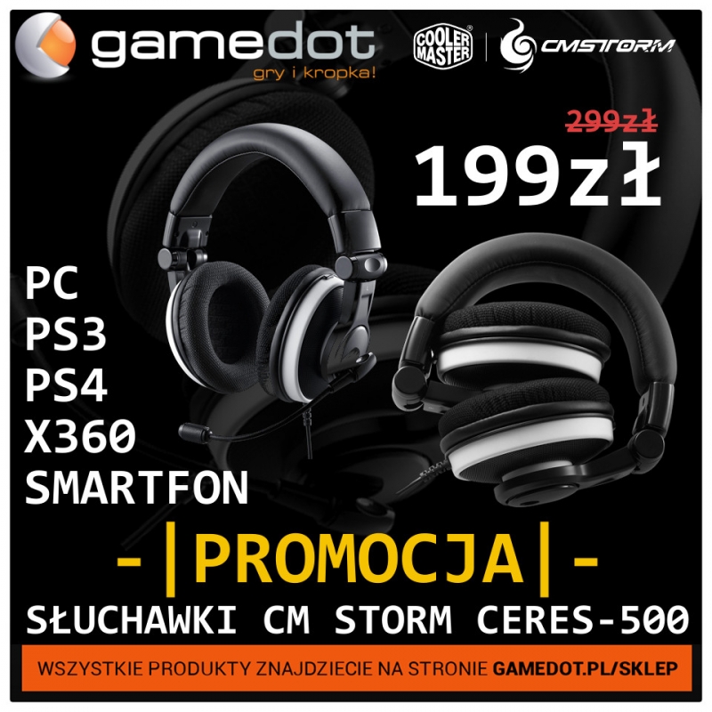 Słuchawki CM Storm Ceres 500 o 100 zł taniej! - gamedot.pl