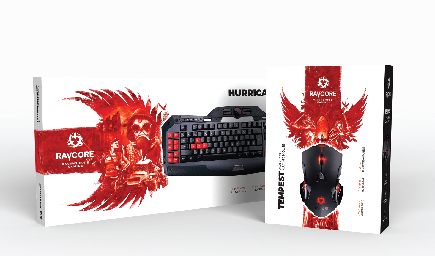 Jedne z pierwszych produktów RAVCORE - klawiatura Hurricane i mysz Tempest.