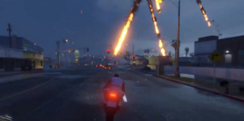 Zagłada Los Santos - meteoryty niszczą GTA V