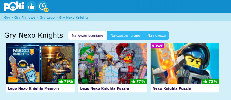 Gry Nexo Knights zaatakowały przeglądarki