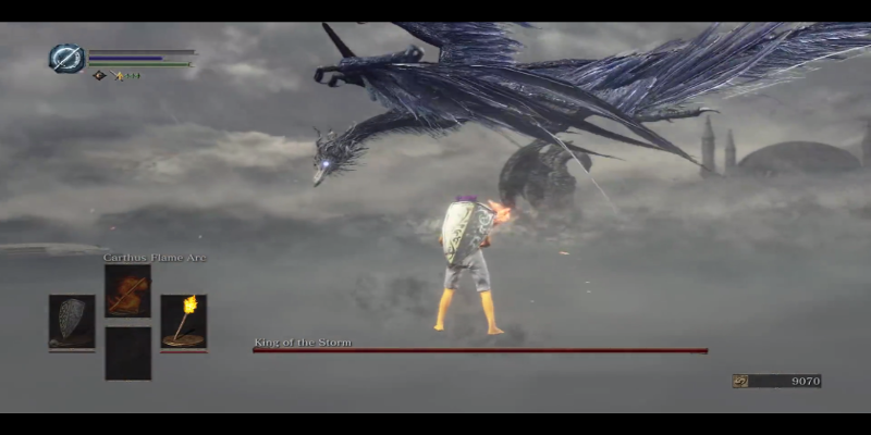 Dark Souls III: Nameless King został pokonany przy pomocy pochodni przez gracza na 1 poziomie doświadczenia i bez zbroi