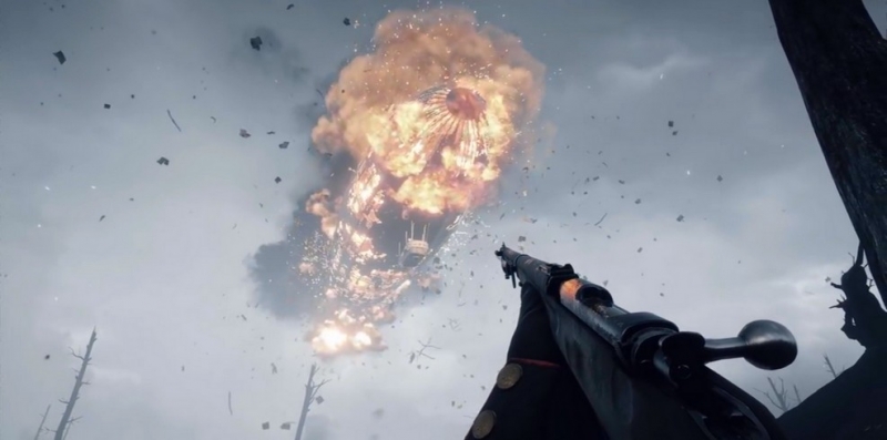 Battlefield 1 przyciemniony i bez HUD-a od razu wygląda jak wojna