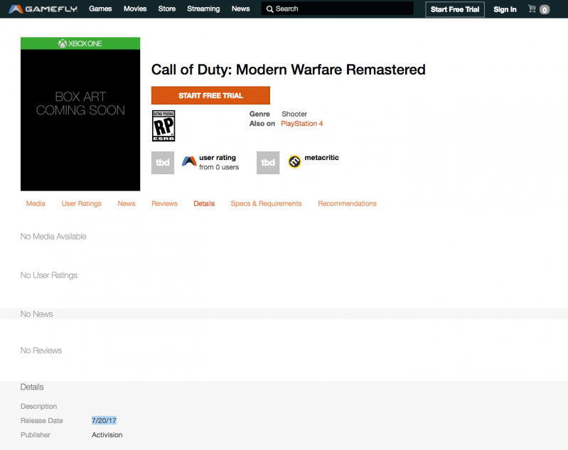 Call of Duty: Modern Warfare Remastered trafi do sprzedaży jako oddzielny produkt?