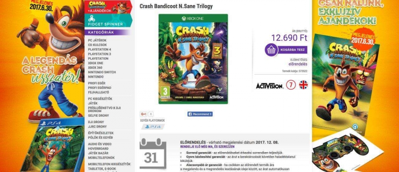 Crash Bandicoot N-Sane Trilogy coraz bliżej Xboxa One? - gamedot.pl