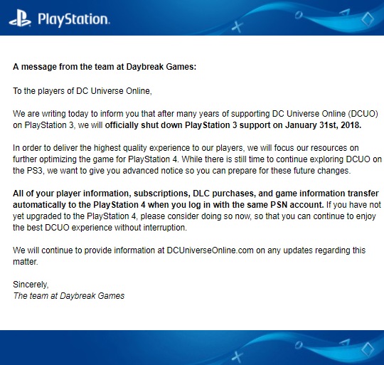 DC Universe Online zakończy swój żywot na PlayStation 3 na początku przyszłego roku - gamedot.pl
