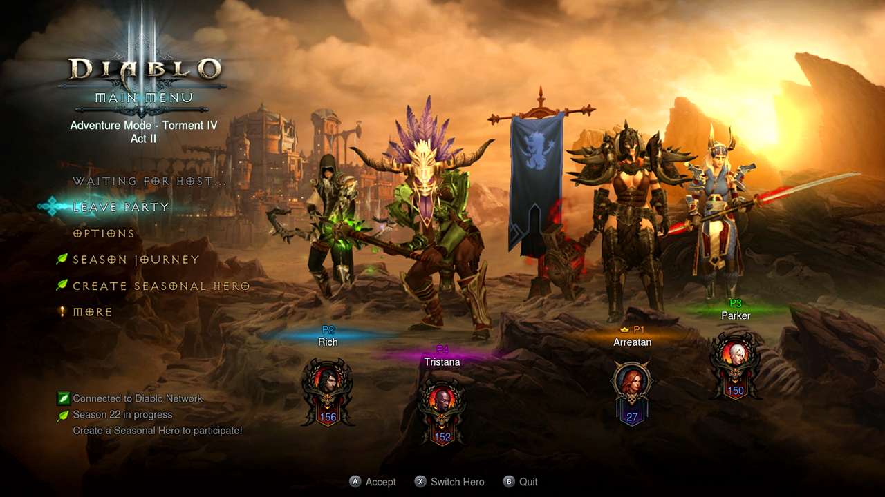 is diablo 3 for switch 4 player