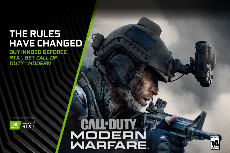 Rozważasz zakup karty GeForce RTX i lubisz gry FPS? Wybierając model od INNO3D dostaniesz Call of Duty: Modern Warfare gratis