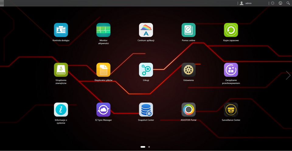 Asustor ADM inferface