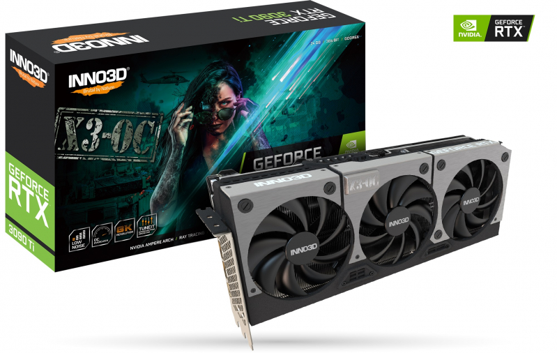 INNO3D GeForce RTX 3090 Ti 24 GB X3 OC - firmowo podkręcona karta graficzna dla najbardziej wymagających