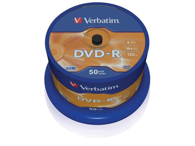 DVD-R VERBATIM 4.7GB X16 MATT SILVER (50 CAKE)