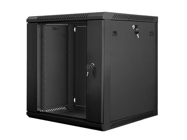SZAFA INSTALACYJNA RACK WISZĄCA 19" 12U 600X600 CZARNA LANBERG (FLAT PACK)