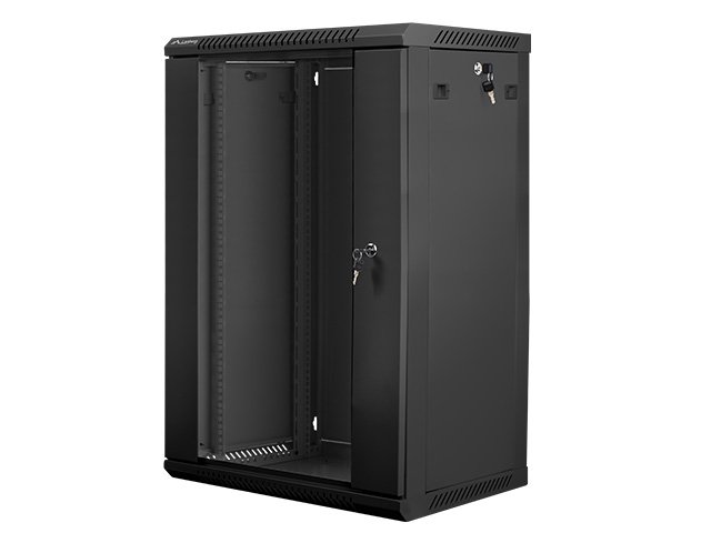 SZAFA INSTALACYJNA RACK WISZĄCA 19" 18U 600X450 CZARNA LANBERG (FLAT PACK)
