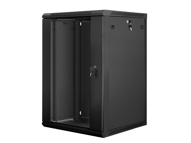 SZAFA INSTALACYJNA RACK WISZĄCA 19" 18U 600X600 CZARNA LANBERG (FLAT PACK)