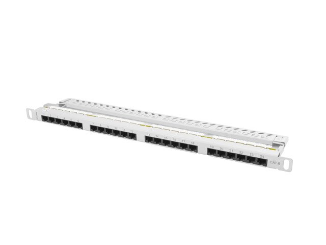 PATCH PANEL 24 PORT 0.5U KAT.6 SZARY LANBERG