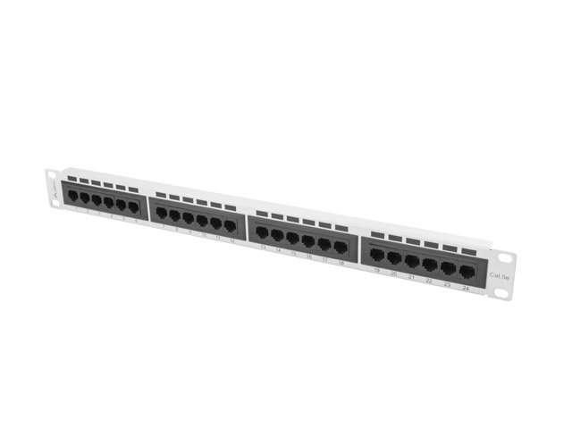PATCH PANEL 24 PORT 1U KAT.5E SZARY LANBERG