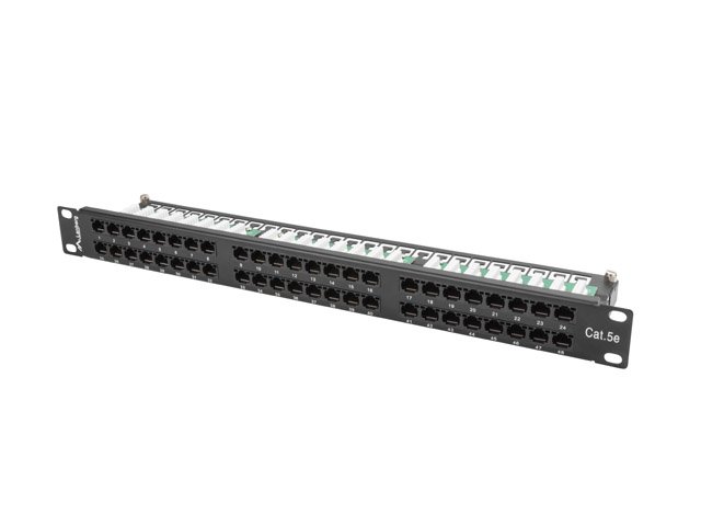 PATCH PANEL 48 PORT 1U KAT.5E CZARNY LANBERG
