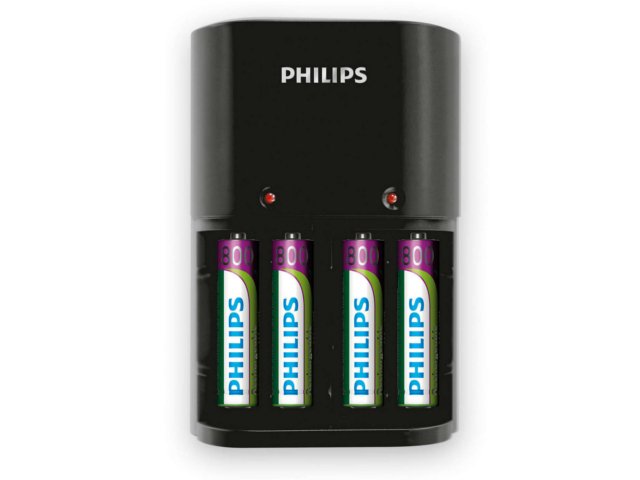 ŁADOWARKA DO AKUMULATORÓW PHILIPS 4 SLOTY AA/AAA + 4X AAA 800 MAH