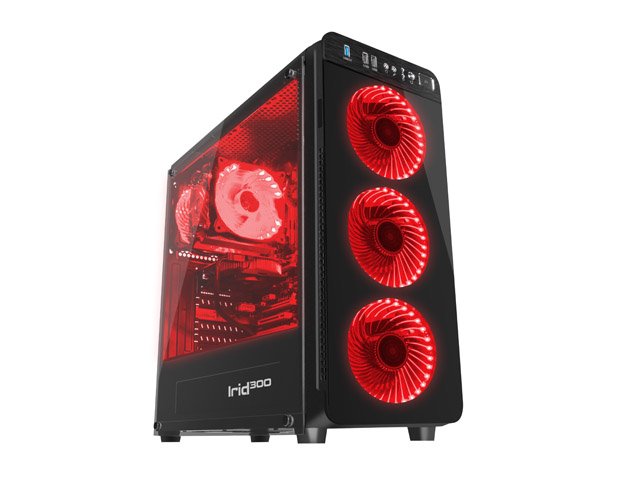 Obudowa Genesis Irid 300 Midi Tower z oknem 4xLED RED