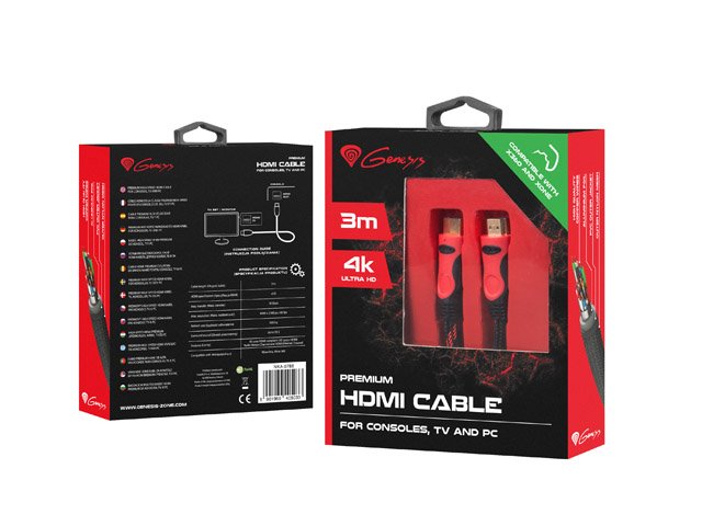 Kabel HDMI v2.0 4K Genesis H-Speed XONE X360 3.0m