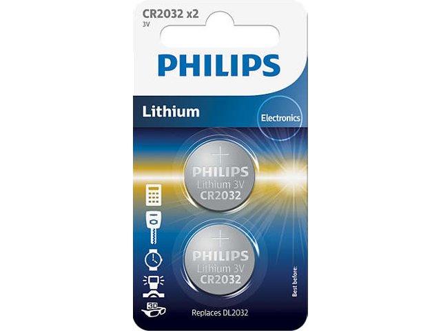 BATERIA PHILIPS LITOWA CR2032 3V (2 SZT BLISTER)