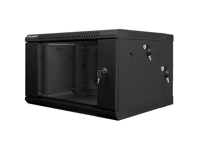 SZAFA INSTALACYJNA RACK WISZĄCA DWUSEKCYJNA 19" 6U 600X600 CZARNA LANBERG (FLAT PACK)