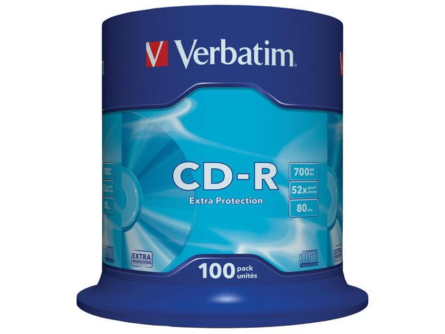 CDR VERBATIM 700MB EXTRA PROT (100 CAKE)