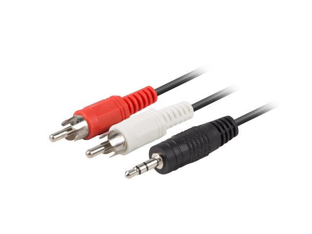 KABEL AUDIO MINIJACK 3.5MM(M) 3 PIN->2X RCA (CHINCH)(M) 1.5M EXTREME MEDIA (BLISTER)