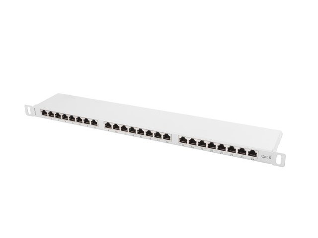 PATCH PANEL 24 PORT 0.5U KAT.6 EKRANOWANY SZARY LANBERG