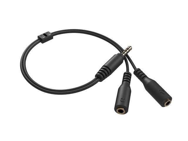 Adapter jack stereo mini(M) 4-PIN->jack mini(F) x2 20cm Natec