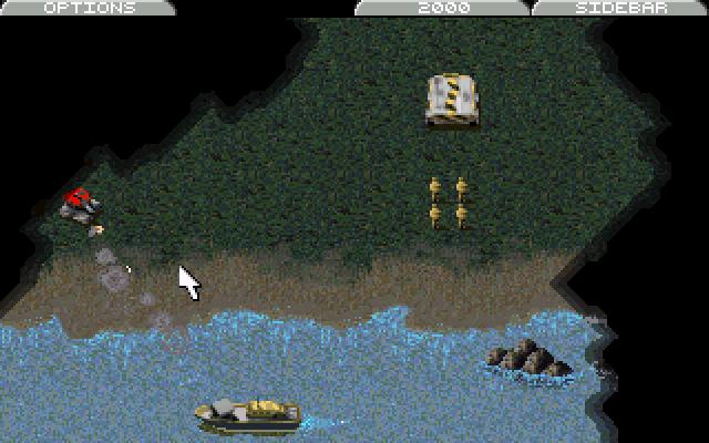 Command & Conquer DOS Getting some support from you Gunboat while prepping to establish a base.